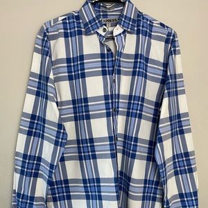 Express long-sleeve plaid button-down